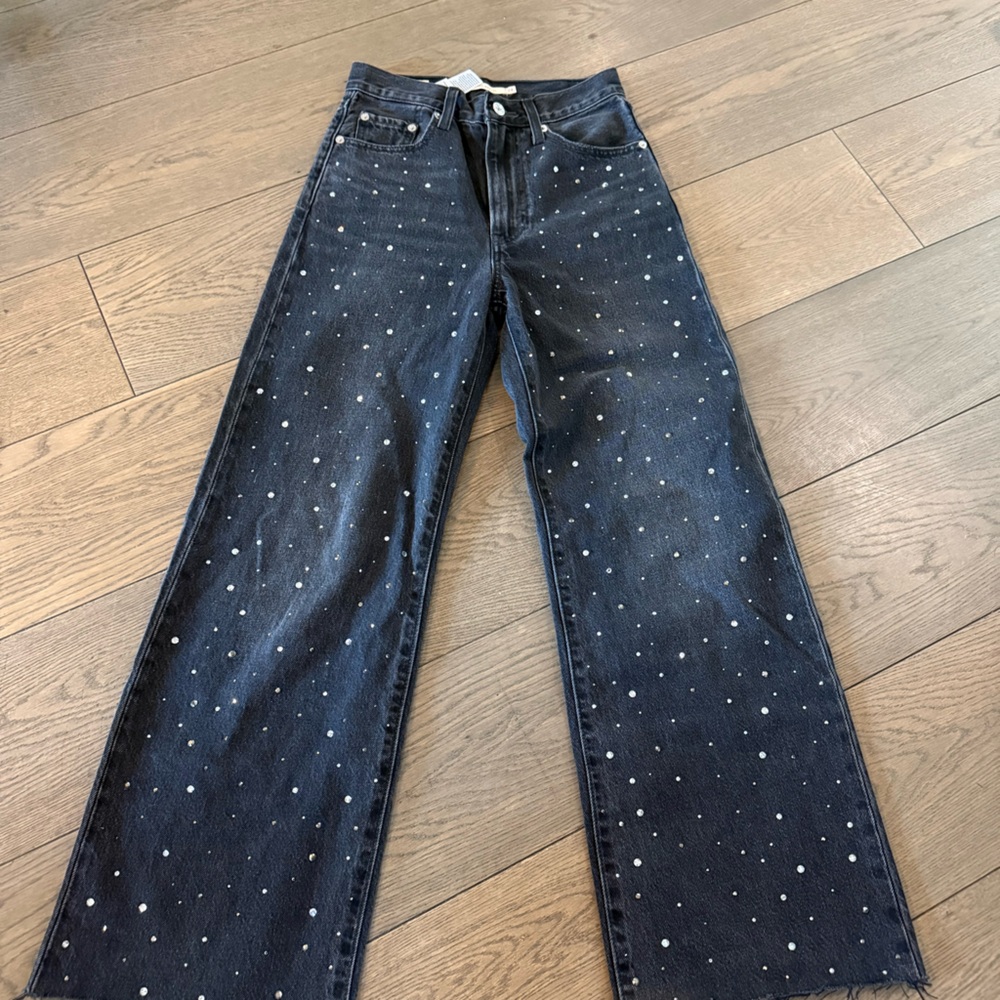 Levi’s Black  Wash Women's Jeans with Rhinestones Embellishment
